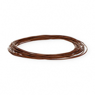 Cordón cuero DQ redondo 1mm Marrón oscuro