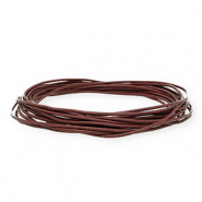 Cordón cuero DQ redondo 1,5mm Marrón oscuro