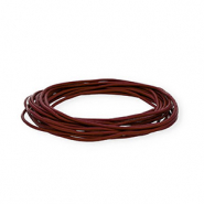 Cordón cuero DQ redondo 2mm Burdeos oscuro