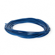 Cordón cuero DQ redondo 2mm Azul oscuro