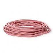 Cordón cuero DQ redondo 3mm Rosa claro