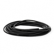 Cordón cuero DQ redondo 3mm Negro