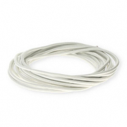 Cordón cuero DQ redondo 3mm Blanco