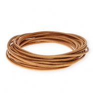 Cordón cuero DQ redondo 3mm Marrón claro