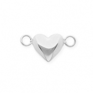 Fornituras acero Inox entrepieza coraz&oacute;n Plateado