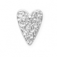 Colgantes Acero Inox coraz&oacute;n Plateado