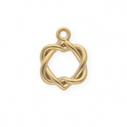 Colgantes Acero Inox corazones entrelazados Dorado