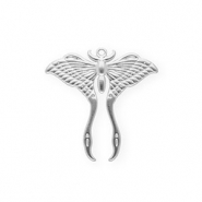 Colgantes Acero Inox mariposa lunar Plateado