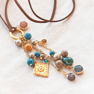 Set de inspiraciones Diseña un romático collar bohemio y pendientes a juego con los abalorios de cristal