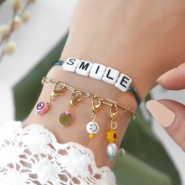 Set de inspiraciones Crea colgantes de moda con abalorios acrílicos y fornituras metálicas DQ bastones cabeza bola arcoíris 