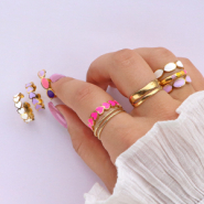 Set de inspiraciones Los anillos de acero inoxidable con esmalte se pueden combinar de esta forma