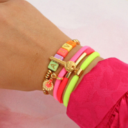 Set de inspiraciones Diseño de pulseras con cinta elástica Ibiza en colores neón