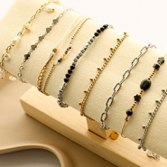 Set de inspiraciones Pulseras y pendientes de acero inoxidable para llevar juntos