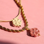 Nuevo  Serie de abalorios de cerámica griega DQ flor