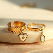 Set de inspiraciones Crea bonitos collares y anillos con colgantes de concha en acero inoxidable