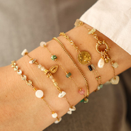 Set de inspiraciones Crea collares boho con jasseron de acero inoxidable con piedras