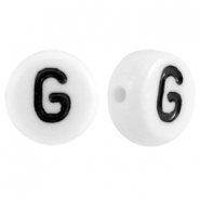 Abalorios alfabeto acrílico letra G blanco