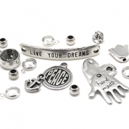 Abalorios y colgantes metálicos DQ Abalorios metálicos DQ plata vieja