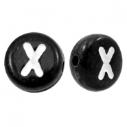 Abalorios alfabeto acrílico letra X negro