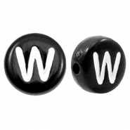 Abalorios alfabeto acrílico letra W negro