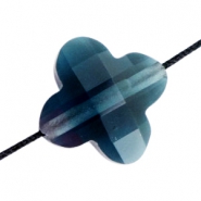 Abalorios faceteados Fashion tr&eacute;bol azul profundo montana