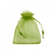 Bolso de organza 7x9cm verde oliva