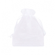 Bolso de organza 9x12cm blanco