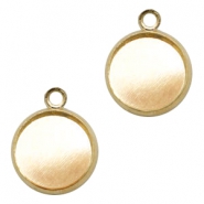 Colgante/engaste met&aacute;lico para cabuch&oacute;n 12mm oro (sin n&iacute;quel)