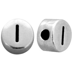 Abalorios letras met&aacute;licos I plata vieja