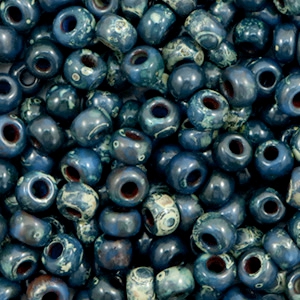 Miyuki Rocalla 6/0 Opaque picasso dark teal 6-4516