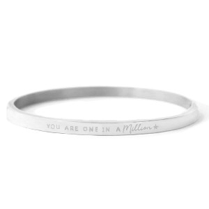 Pulseras Acero Inox "YOU ARE ONE IN A MILLION" Plateado