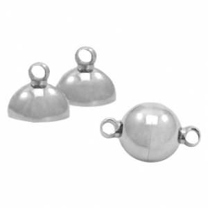 Fornituras Acero Inox cierre magn&eacute;tico bola 8mm Plata vieja