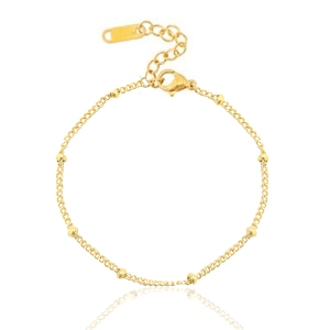 Pulseras Acero Inox bola Dorado