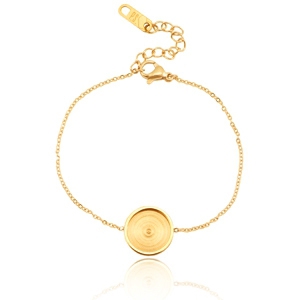 Pulseras Polaris acero para cabuch&oacute;n 12mm Dorado