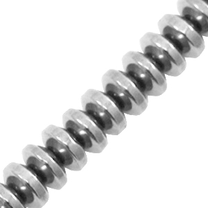 Abalorios Hematita disco gris plata