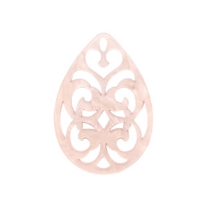 Colgantes de resina gota barok 38x27mm Rosa dulce