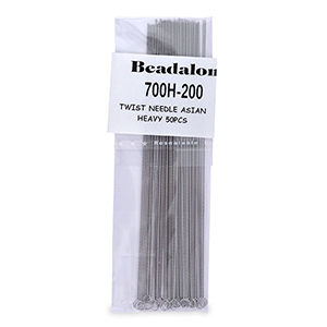 Beadalon Agujas enfilado trenzada Asian fuerte 50 pzas. Plateado
