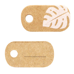 Tarjetas para joyer&iacute;a Hojas Marr&oacute;n claro