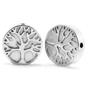 Abalorios hematita &aacute;rbol de la vida 10mm Gris plata