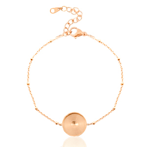 Pulseras Polaris Acero Inox con engaste para cabuch&oacute;n 12mm bola Oro rosado