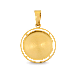 Colgantes Polaris Acero Inox con engaste para cabuch&oacute;n 12mm Dorado