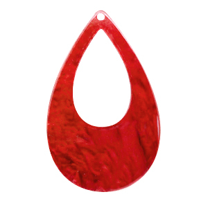 Colgantes de resina gota 57x36mm Rojo chile