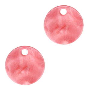 Colgantes de resina redondo 12mm Rosa fruit dove