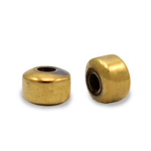 Abalorios hematita disco Dorado