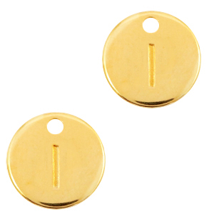 Colgantes met&aacute;licos DQ letra I Dorado (sin n&iacute;quel)