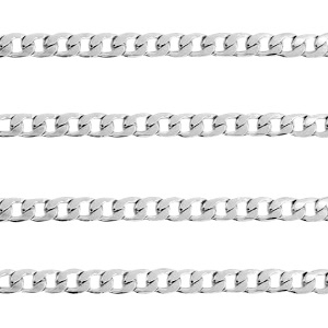 Fornituras Acero Inox cadena jasseron eslab&oacute;n gourmet  Plateado