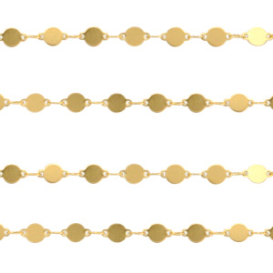 Fornituras Acero Inox cadena jasseron moneda Dorado