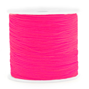 Hilo macram&eacute; 0.8mm Rosa azalea ne&oacute;n