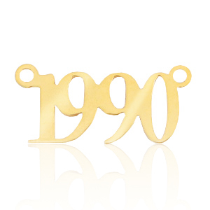 Colgantes/entrepieza de Acero Inox a&ntilde;o 1990 Dorado