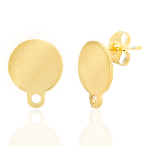 Pendientes Acero Inox 10mm con anilla Dorado